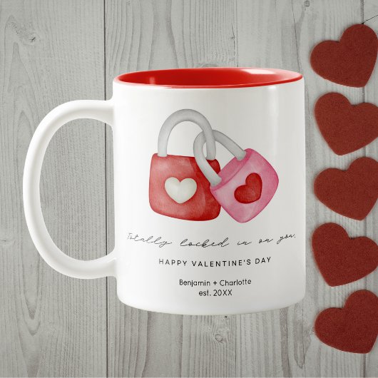 Happy Valentine's Day Cute Fun Locks Custom Mug