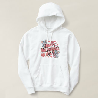 happy-valentines-day-cute-mice-hearts-typografie-t hoodie