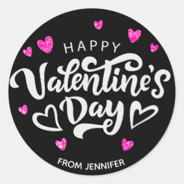Happy Valentines Day Cute Treat Cookie Gift Ronde Sticker