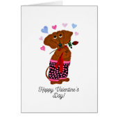 Happy Valentine's Day Dachshund Doggie Card (Devant)