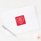  HAPPY VALENTINE'S DAY DESIGN SQUARE VIERKANTE STICKER (Envelop)