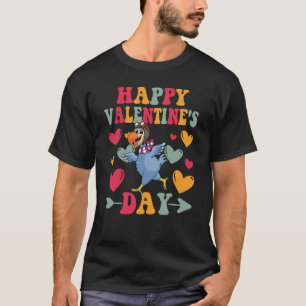 Happy Valentines Day Dodo Bird Heart Love Groovy T-shirt