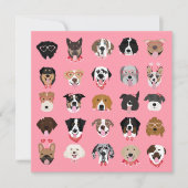 Happy Valentines Day Dog Face Pattern Kaart (Voorkant)