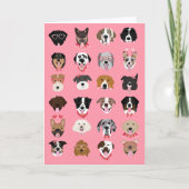 Happy Valentines Day Dog Face Pattern Kaart (Voorkant)