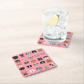 Happy Valentines Day Dog Face Pattern Kartonnen Onderzetters (Insitu)