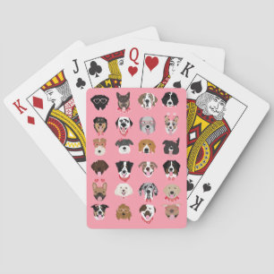 Happy Valentines Day Dog Face Pattern Pokerkaarten