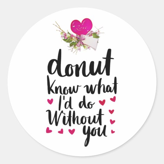 Happy Valentine's Day Elegant Script Hearts Tekst Ronde Sticker (Voorkant)