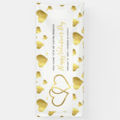 HAPPY VALENTINE'S DAY EVENT GOLD HEARTS BANNER (Verticaal)