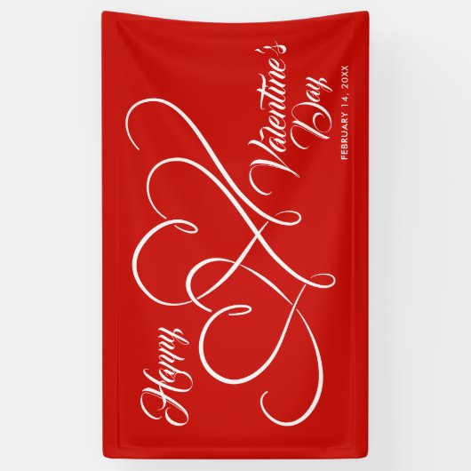 HAPPY VALENTINE'S DAY EVENT LINKED HEARTS RED SPANDOEK (Verticaal)