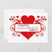 Happy Valentine's Day Feestdagenkaart (Voorkant / Achterkant)