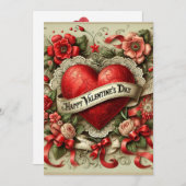 Happy Valentine's Day Feestdagenkaart (Voorkant / Achterkant)