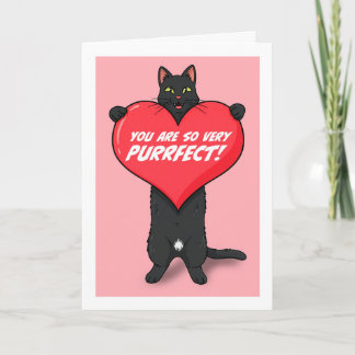 Happy Valentines Day For Anyone Cat Holding Heart Feestdagen Kaart