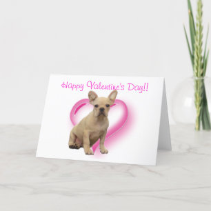 Happy Valentine's Day French bulldog greeting card Feestdagen Kaart