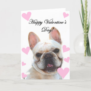 Happy Valentine's Day French bulldog greeting card Feestdagen Kaart