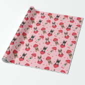 Happy Valentines Day French Bulldogs Cadeaupapier (Uitgerold)