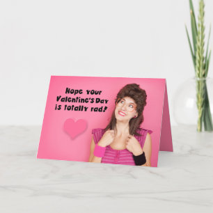 Happy Valentine's Day Funny 80's Woman Humor Feestdagen Kaart