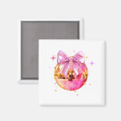 Happy Valentine's Day Funny Coquette Disco Ball Gi Magneet (Voorkant / Achterkant)