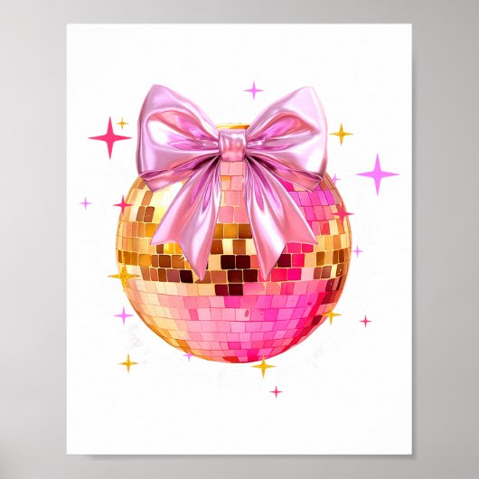 Happy Valentine's Day Funny Coquette Disco Ball Gi Poster (Voorkant)