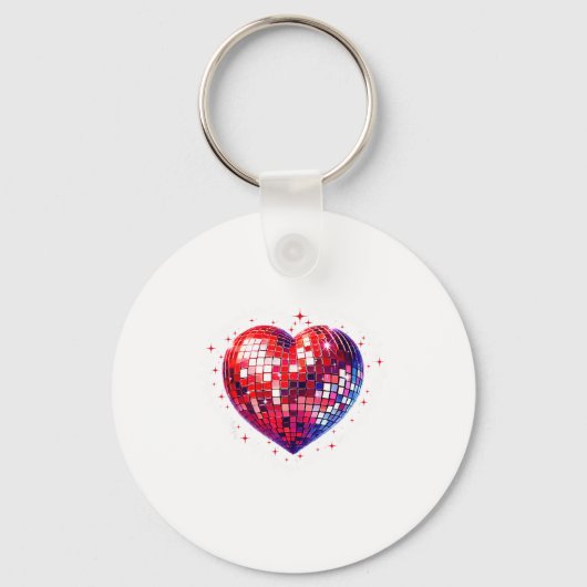 Happy Valentine's Day Funny Coquette Red Disco Bal Sleutelhanger (Voorkant)