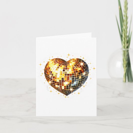 Happy Valentine's Day Funny Gold Coquette Disco Ba Kaart (Voorkant)