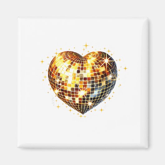 Happy Valentine's Day Funny Gold Coquette Disco Ba Magneet (Voorkant)