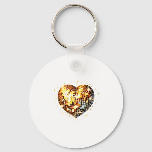 Happy Valentine's Day Funny Gold Coquette Disco Ba Sleutelhanger (Voorkant)