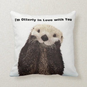 Happy Valentines Day Funny Otter Kussen
