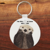 Happy Valentines Day Funny Otter Sleutelhanger (Voorkant)