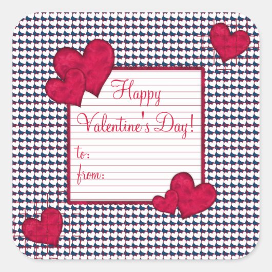 Happy Valentine's Day Gift Label Sticker (Voorkant)