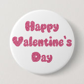 Happy Valentine's Day Glitter Button (Voorkant)