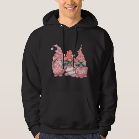 Happy Valentines Day Gnome Couple Matching Gifts L Hoodie (Voorkant)