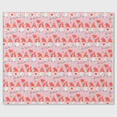 Happy Valentines Day Gnomen Pattern roze Red Cadeaupapier (Vlak)