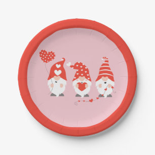 Happy Valentines Day Gnomes Red Papieren Bordje