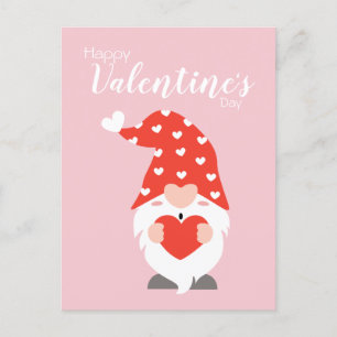 Happy Valentines Day Gnomes Red Pink Briefkaart