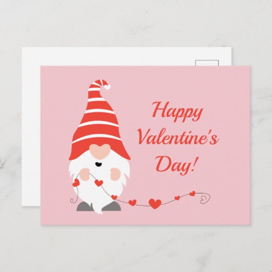 Happy Valentines Day Gnomes Red Pink Briefkaart (Voorkant / Achterkant)