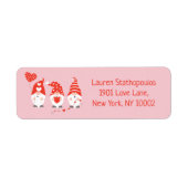 Happy Valentines Day Gnomes Red Pink Etiket (Voorkant)