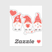Happy Valentines Day Gnomes Red Pink Sticker (Vel)