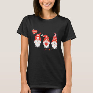 Happy Valentines Day Gnomes Red Pink T-shirt