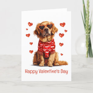 Happy Valentines Day Golden Retriever Dog Feestdagen Kaart