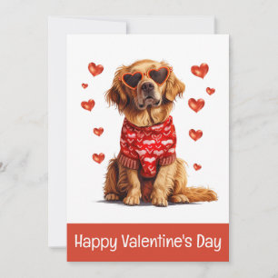 Happy Valentines Day Golden Retriever Dog Feestdagenkaart