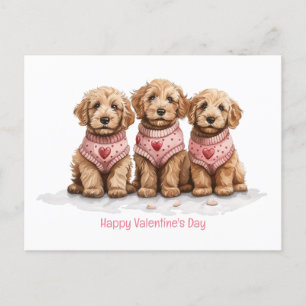 Happy Valentines Day Goldendoodle Dogs Briefkaart