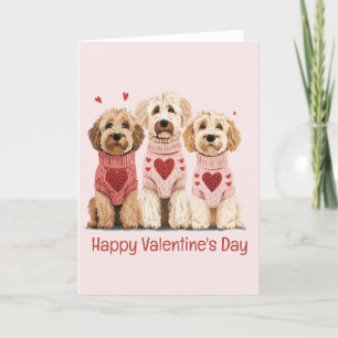 Happy Valentines Day Goldendoodle Dogs Feestdagen Kaart