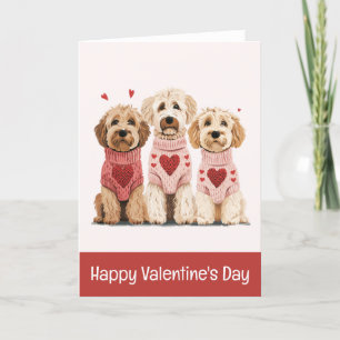 Happy Valentines Day Goldendoodle Dogs Feestdagen Kaart