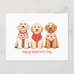 Happy Valentines Day Goldendoodle Dogs Feestdagenkaart