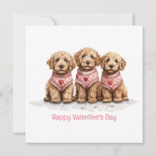 Happy Valentines Day Goldendoodle Dogs Feestdagenkaart