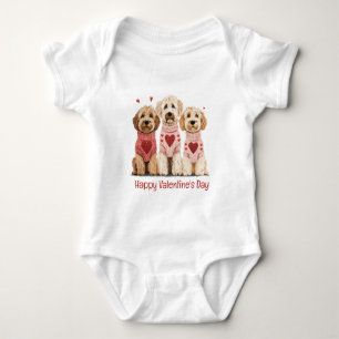 Happy Valentines Day Goldendoodle Dogs Romper