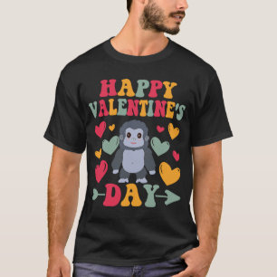 Happy Valentines Day Gorilla Heart Love Groovy T-shirt