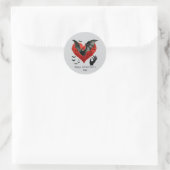 Happy Valentine's Day Gothic bat Ronde Sticker (Tas)