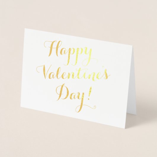 Happy Valentine's Day gouden script kalligrafie Folie Kaarten (Voorkant)