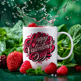 Happy Valentine's Day Handgeschreven Ontwerp Koffiemok